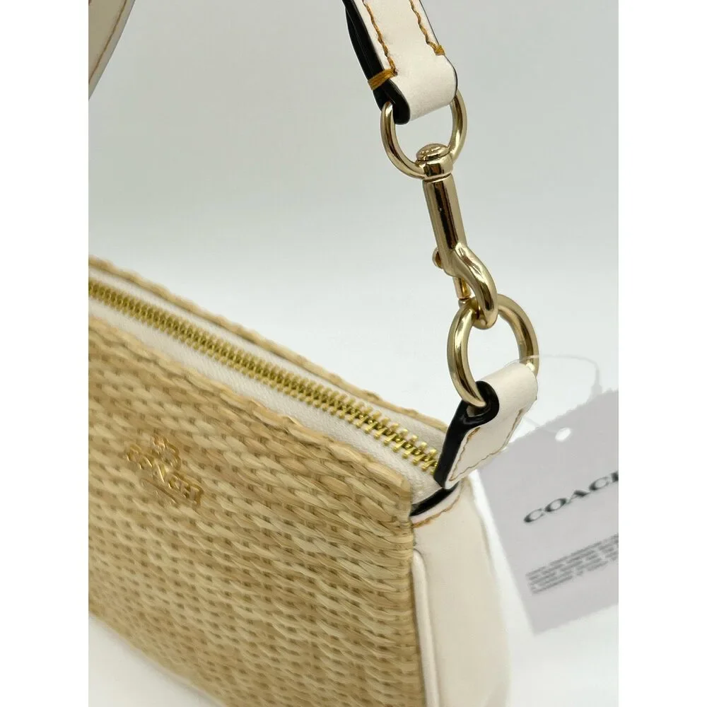 Coach Straw and Leather Women Wristlet